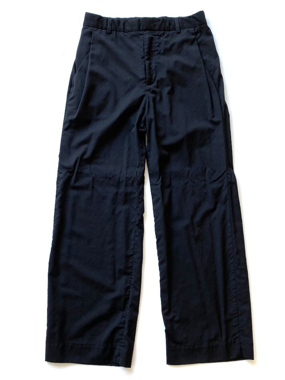 COS Men's Black 100% Wool Wide Leg Tailored Trousers Size 32R